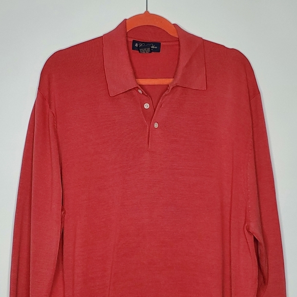 Brooks Brothers Men's Silk Blend Sweater Size XL Long Sleeve Polo Style Pullover - Picture 2 of 11